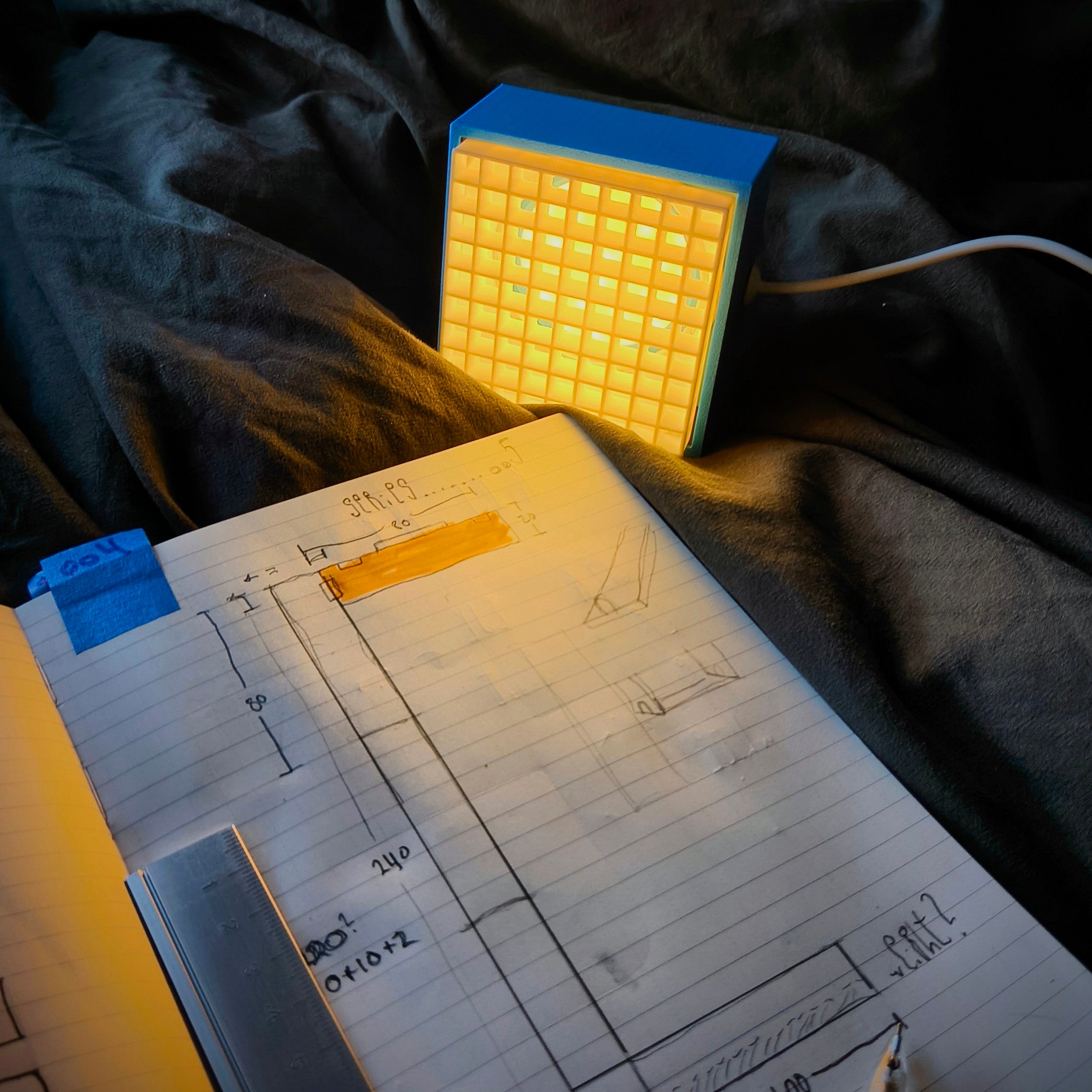 Modular Wall Lamp - oo1 -  [Cyan & Orange / White]