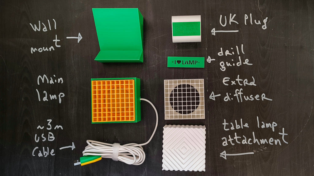 Modular Wall Lamp - oo1 - [Bambu Green & Sunflower Yellow / White]