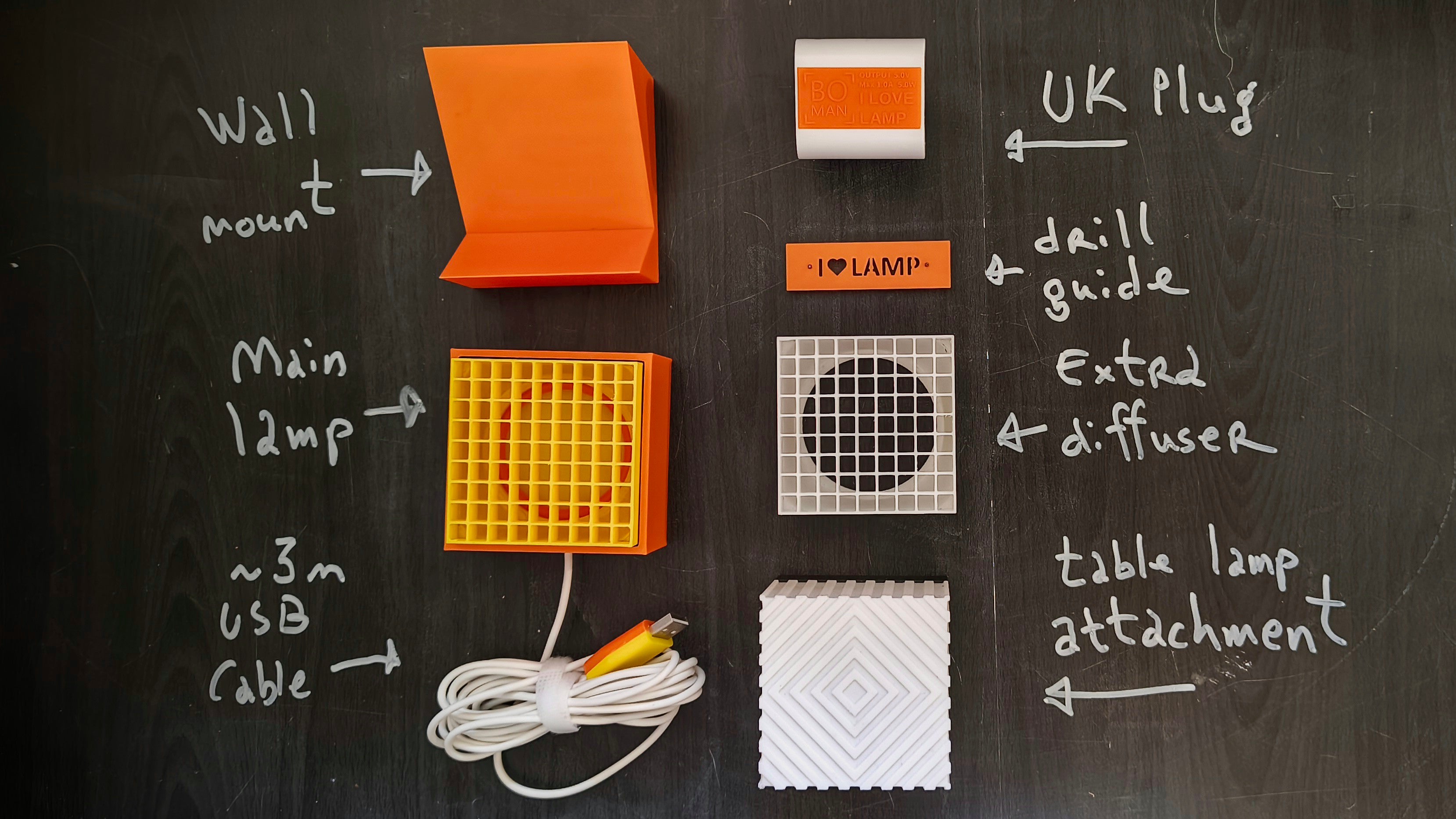 Modular Wall Lamp - oo1 - [Orange & Yellow / White]