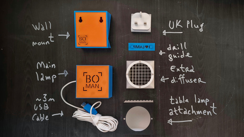 Modular Wall Lamp - oo1 -  [Cyan & Orange / White]